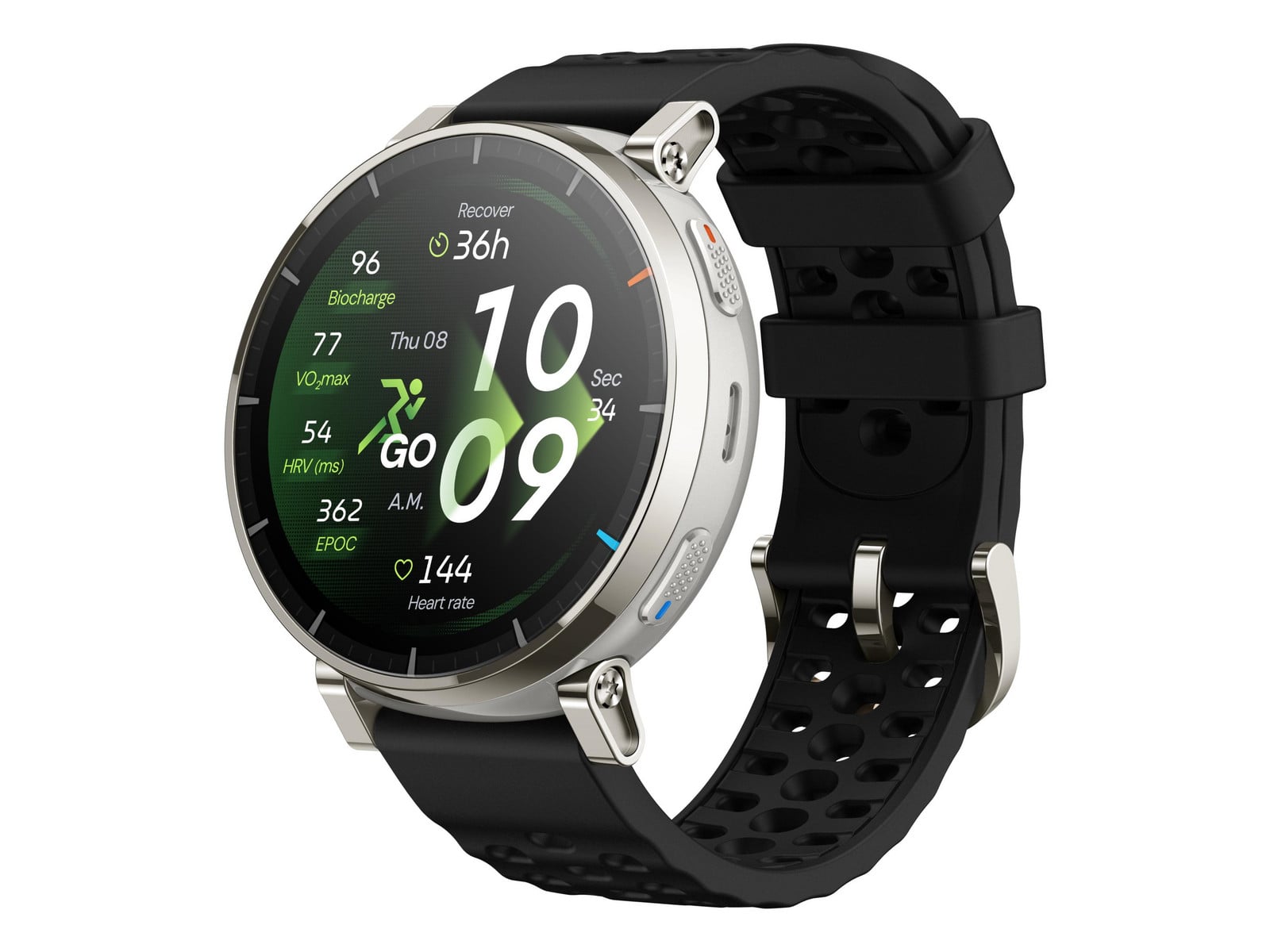 Amazfit - Active 3 Premium Smart Watches - Apex Silver
