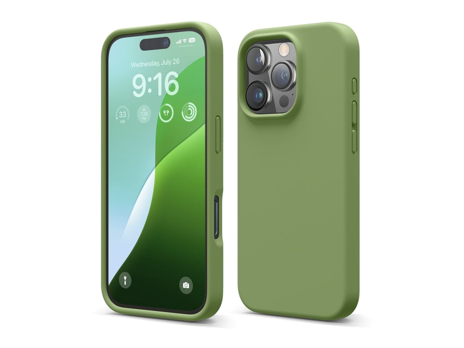 elago - Premium Silicone Case - iPhone 16 Pro - Cedar Green