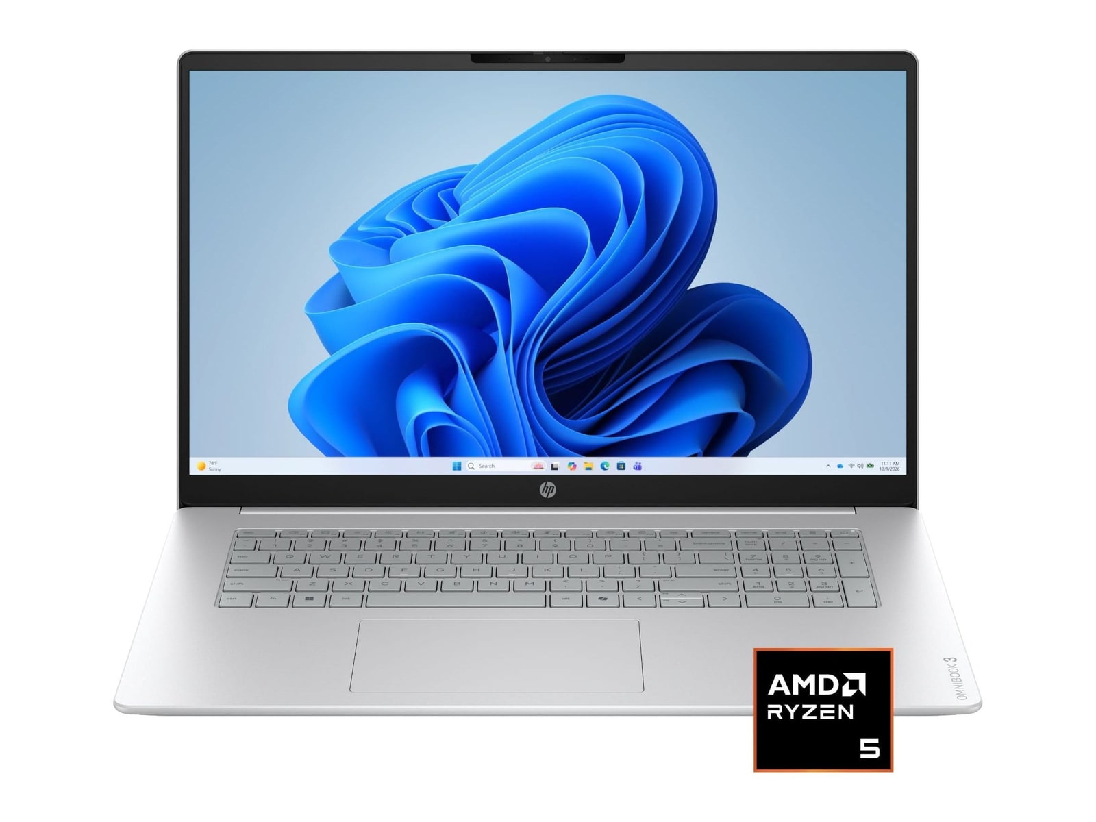 HP - OmniBook 3 17.3" - AMD Ryzen 5 chip - 8GB Memory - 512GB SSD - Silver