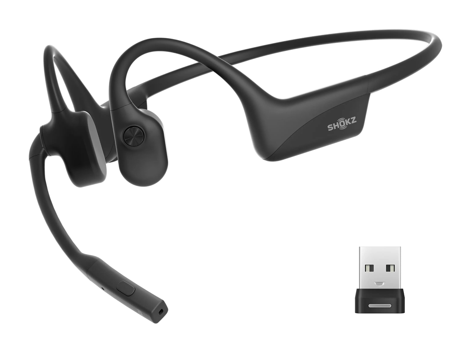 Shokz - OpenComm2 UC (USB-A Adapter) Bluetooth On-Ear Headphones - Black