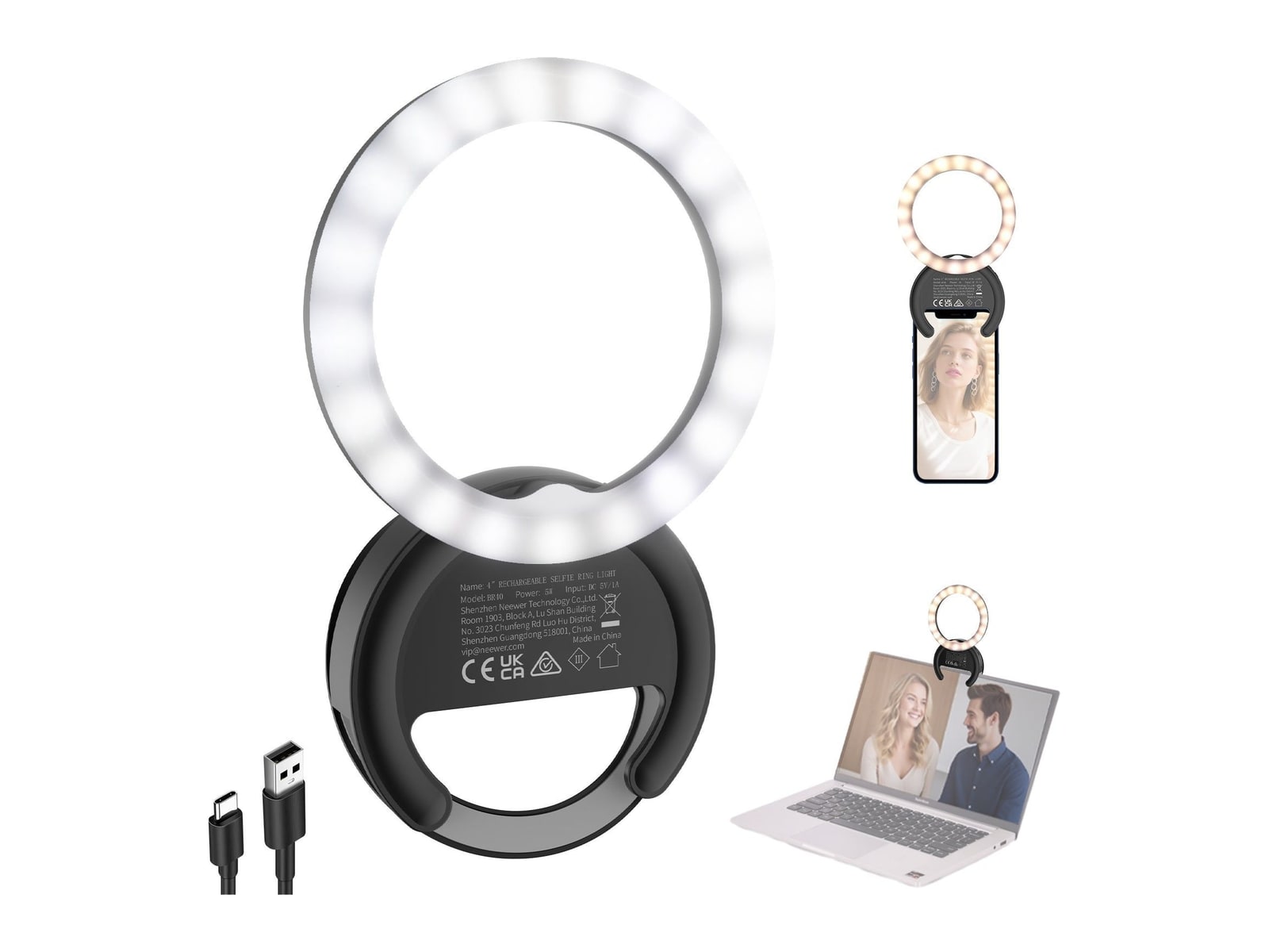 Neewer - BR40 4" Phone Selfie Ring Light Camera Accessories