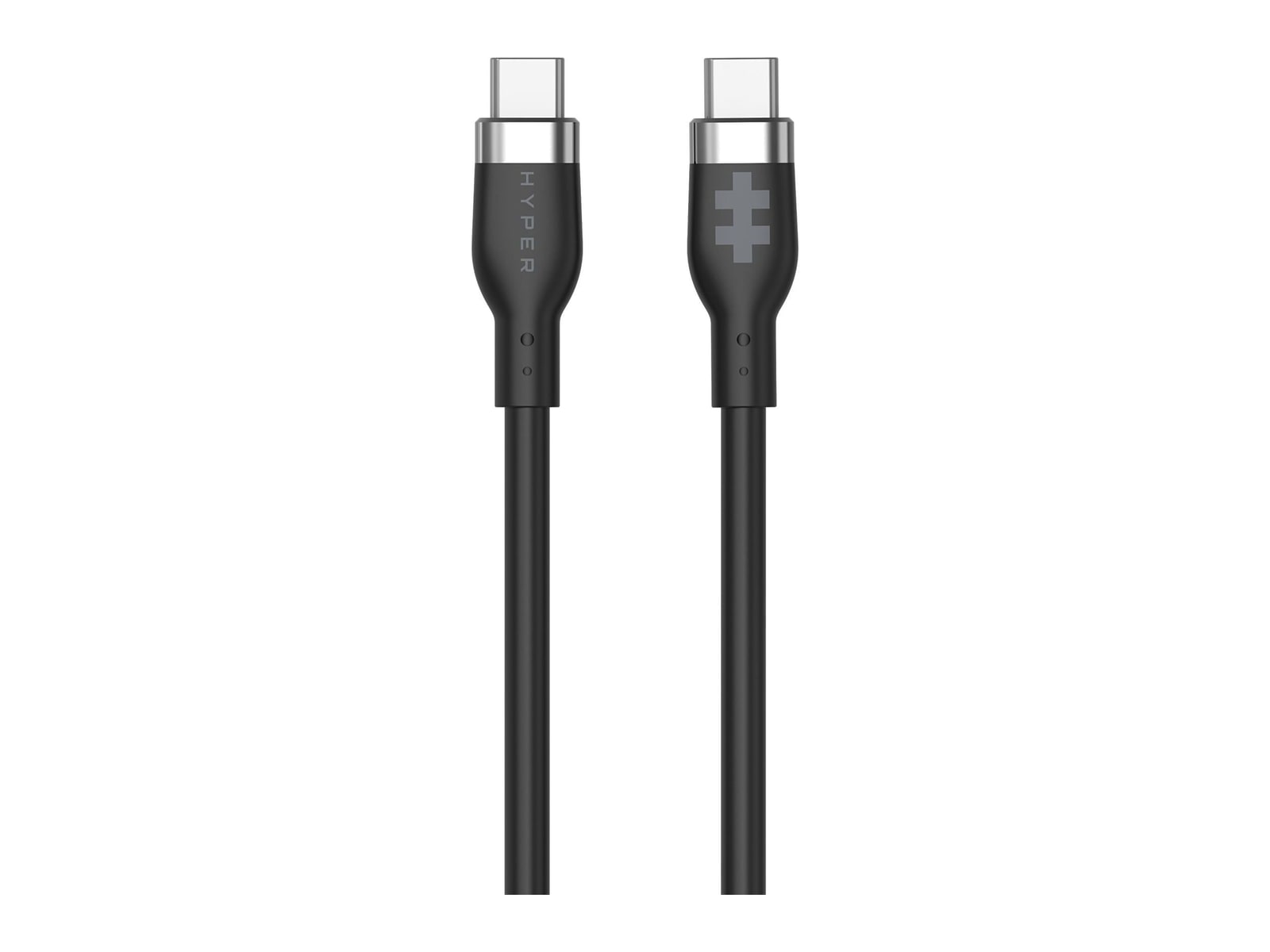 Hyper - HyperJuice USB-C Silicone Charging Cable (1.5m/5ft) Black USB-C Cables