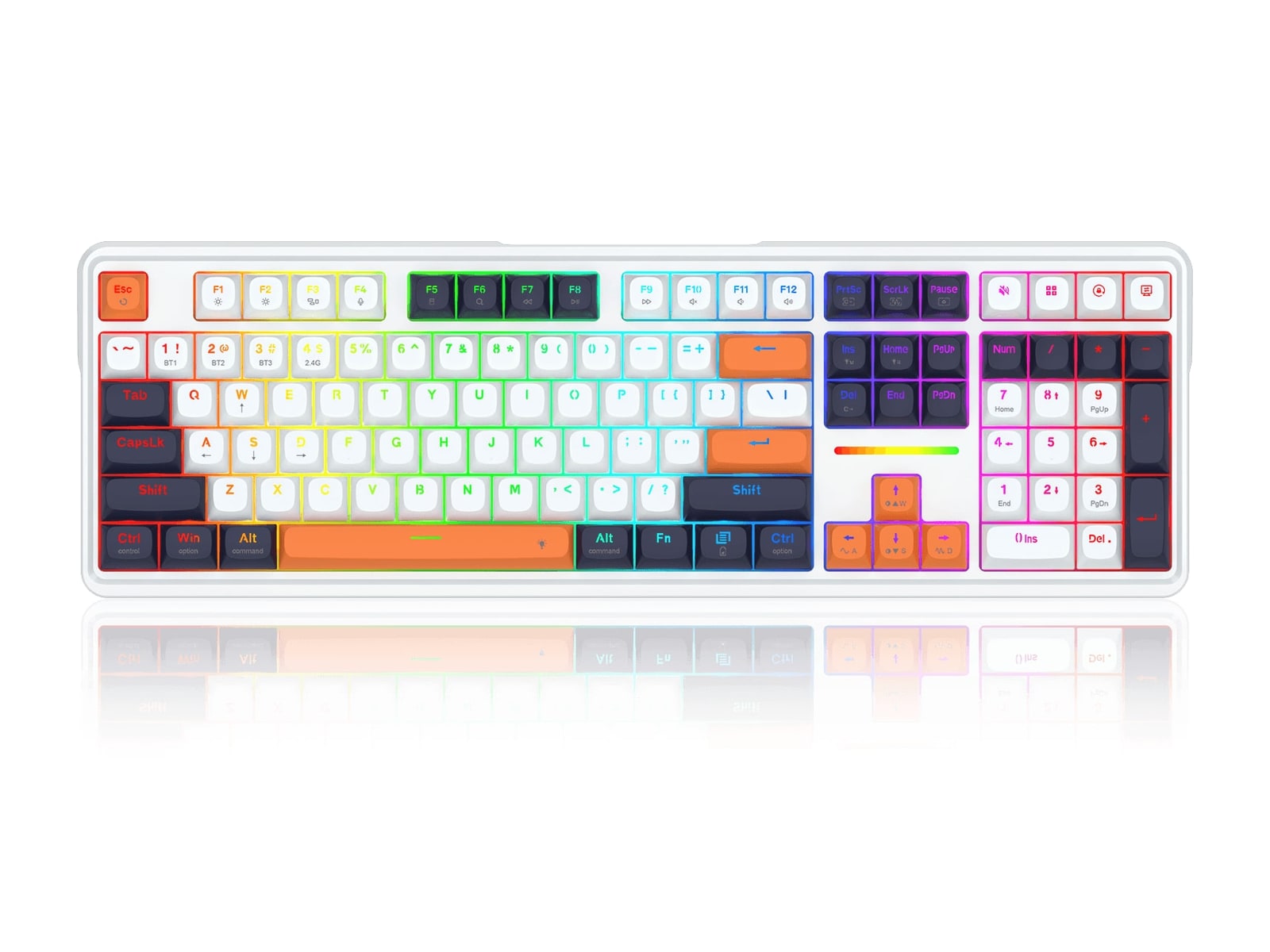 Redragon - ANTONIUM K745 PRO Keyboards - White & Orange
