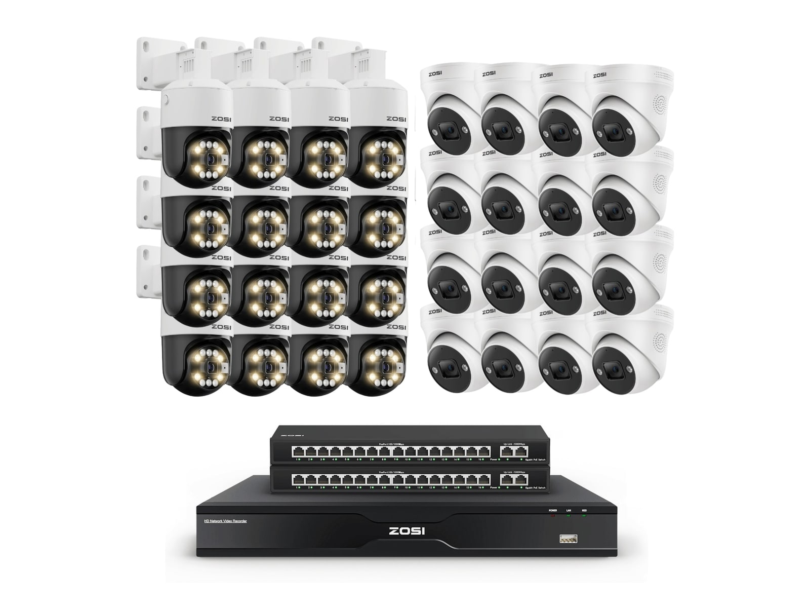 ZOSI - C225 32-Channel 4K PoE - 32-Camera / 8TB Drive Security Cameras