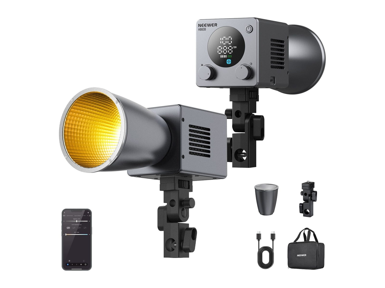 Neewer - HB60B 60W Portable Mini LED Video Light Camera Accessories