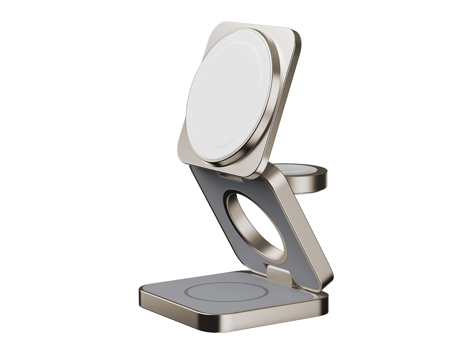 MOMAX - Q2.Mag 3-in-1 Foldable Qi2 15W Magnetic Wireless Charging Stand Titanium Wireless Chargers