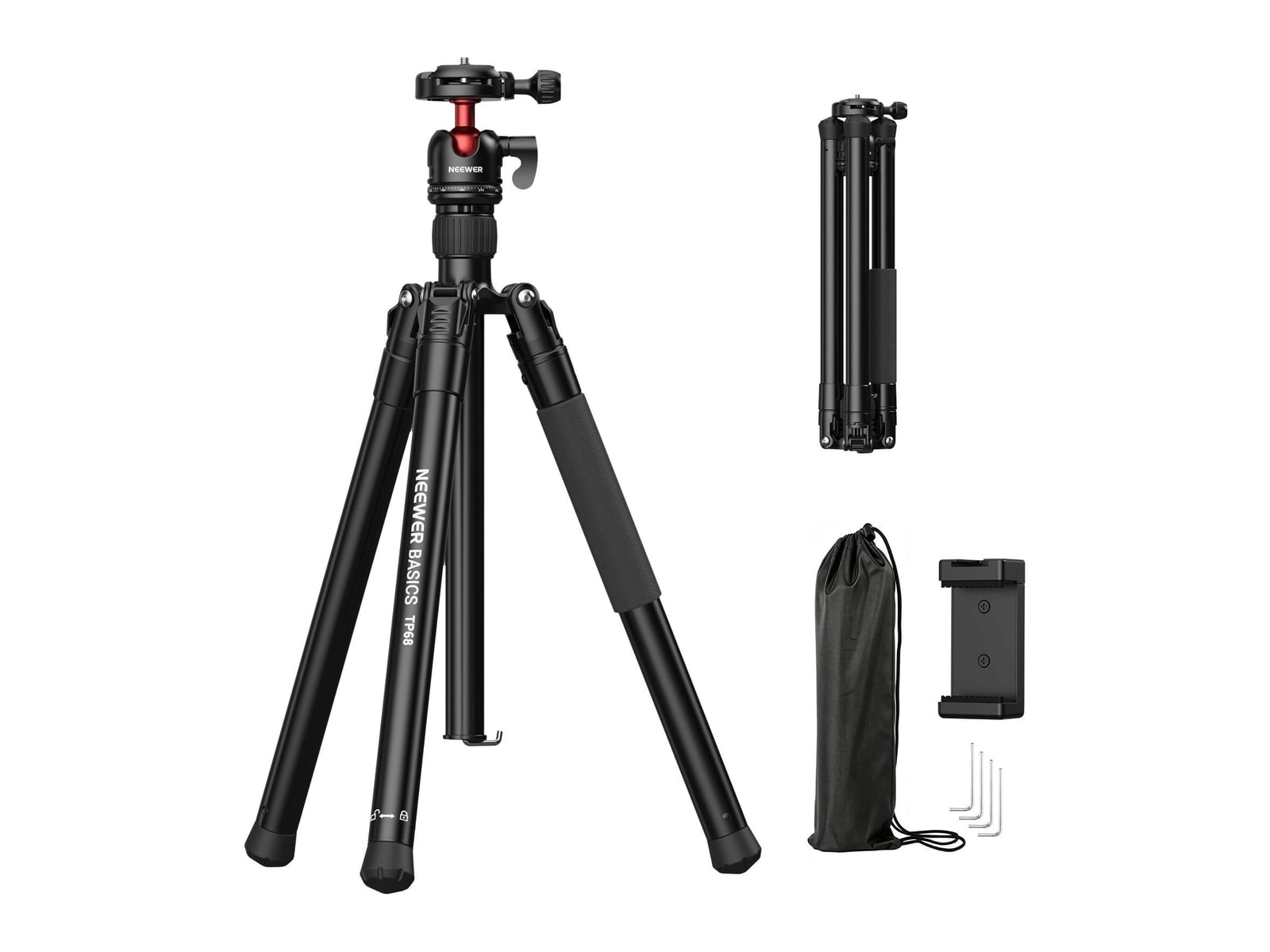 Neewer - BASICS TP68 57" Camera Tripod Monopod Camera Accessories