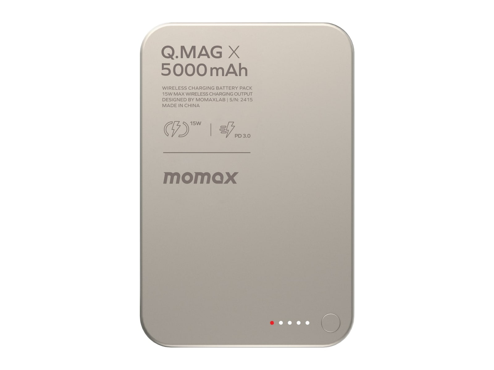 MOMAX - Q.Mag X Magnetic Wireless Power Bank 5000mAh - Gen 2 Titanium Power Banks