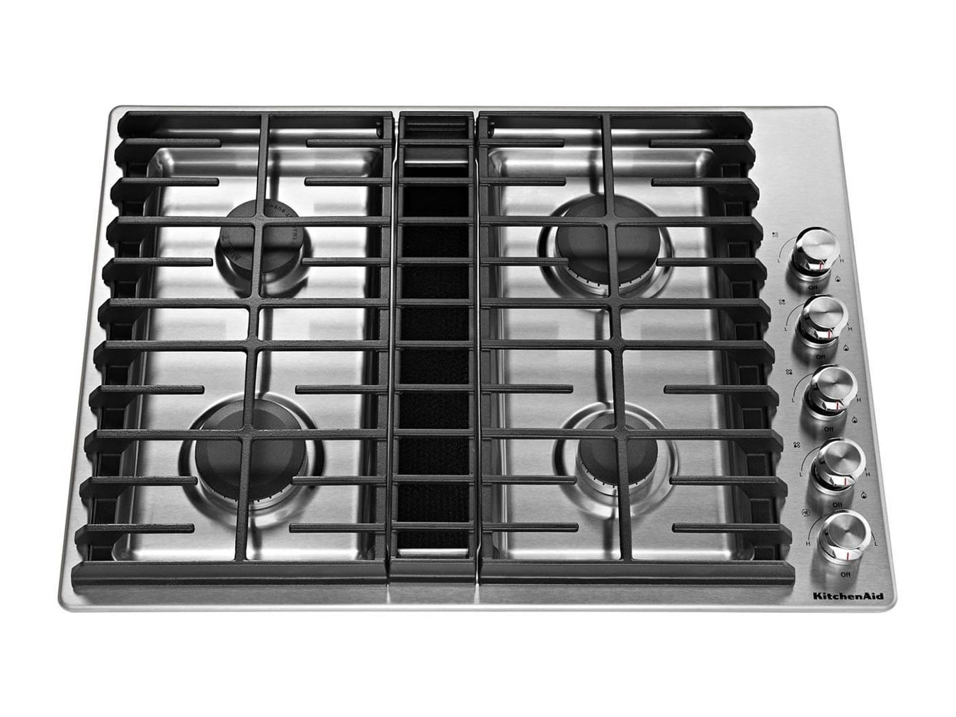 KitchenAid - 30" Stainless Steel 4 Burner Gas Downdraft Cooktop Cooktops