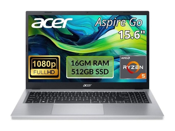 Acer - Aspire Go 15 15.6" - AMD Ryzen 5 7520U chip - 16GB Memory - 512GB SSD
