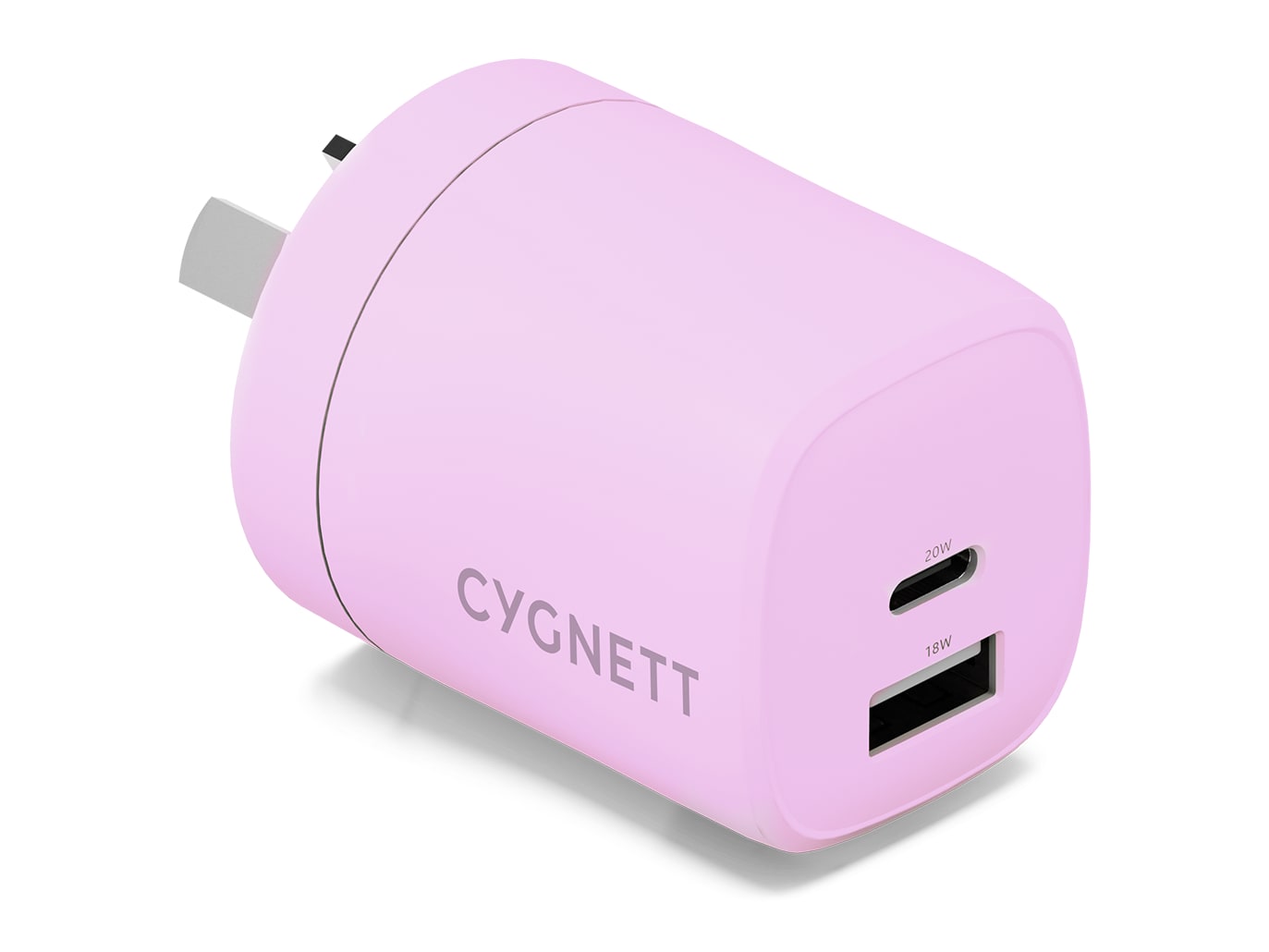 Cygnett - PowerSync 20W Dual Port Wall Charger - Lilac Wall Chargers