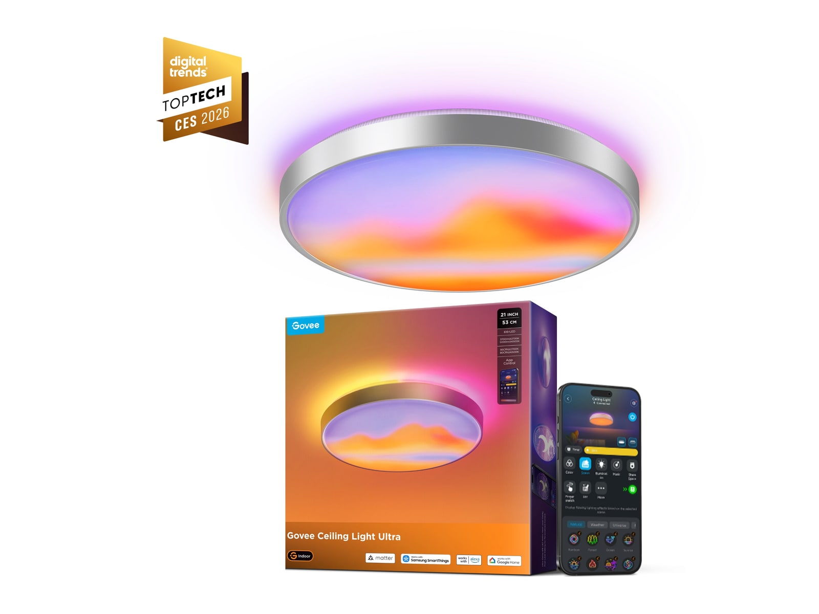 Govee - 21-Inch Smart Ceiling Light Ultra Smart Lighting