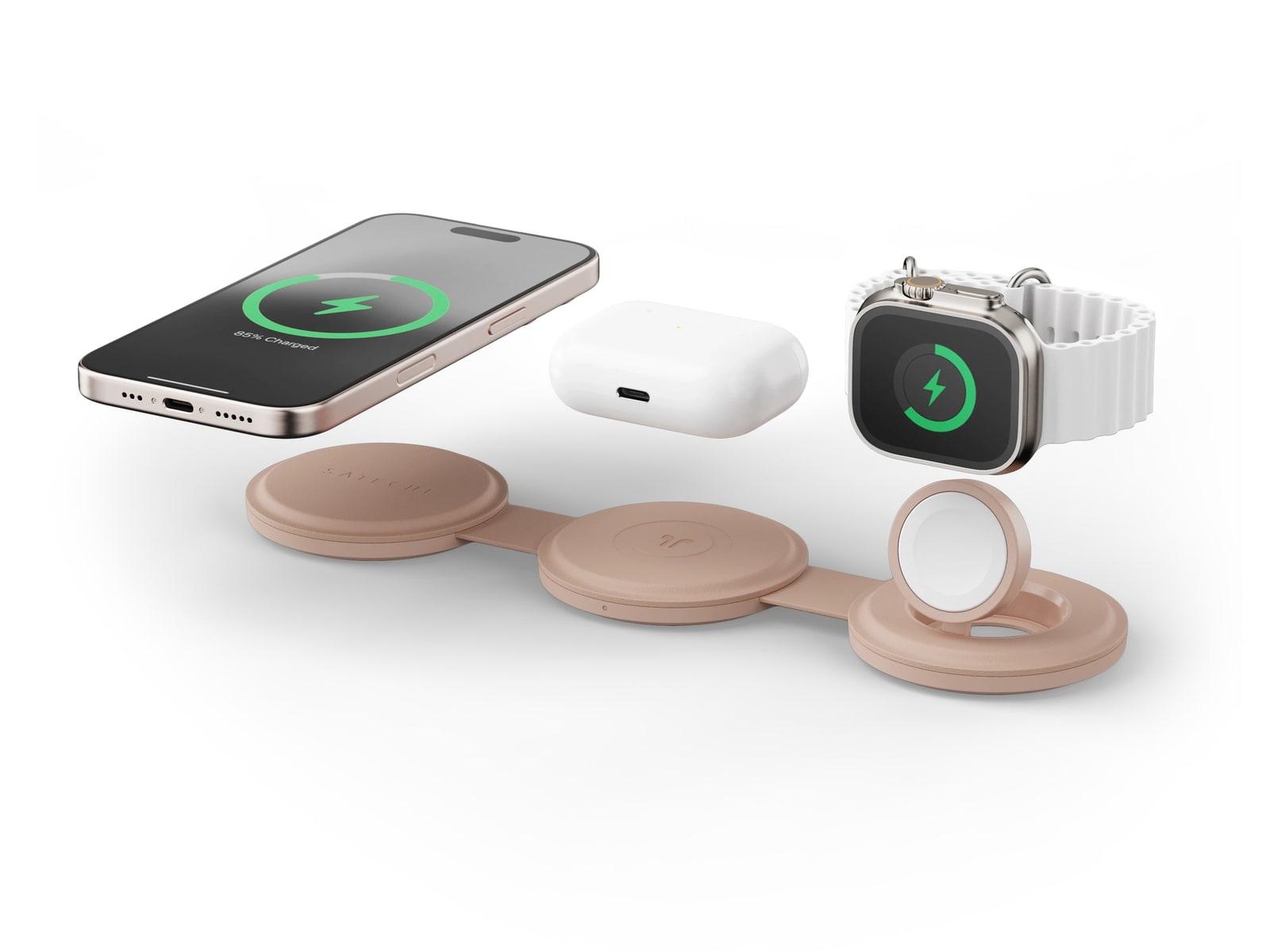 Satechi - OntheGo 3-in-1 Charger Desert Rose Wireless Chargers