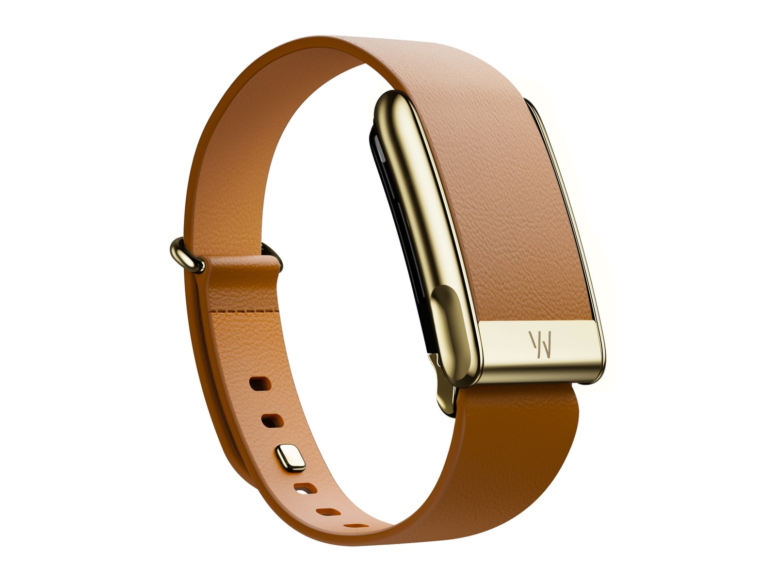WHOOP - MG LeatherLuxe Tapered Band Watch Bands - Camel with Gold