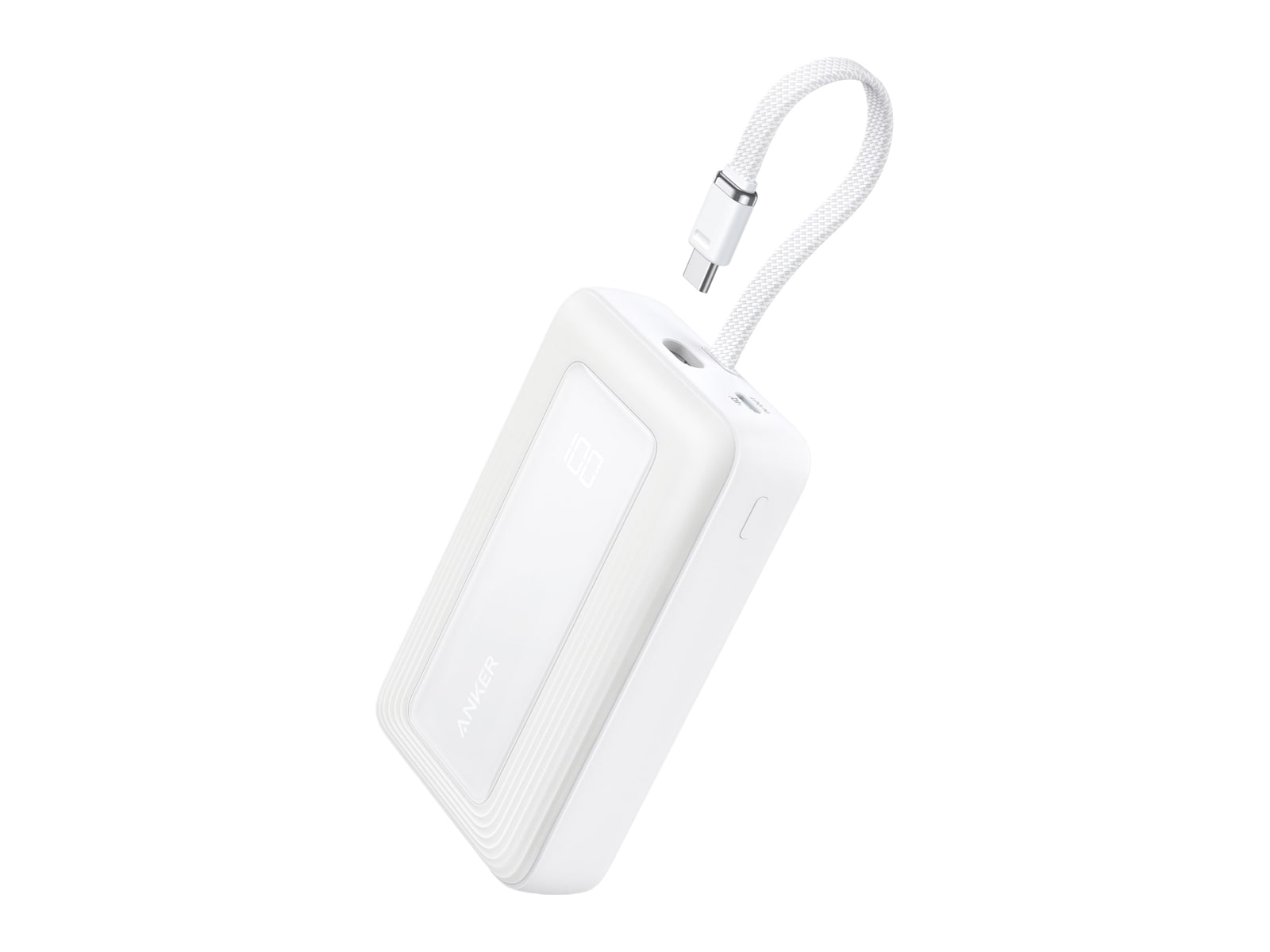 Anker - Zolo Power Bank (20K,30W,Built-In USB-C Cable) White Power Banks