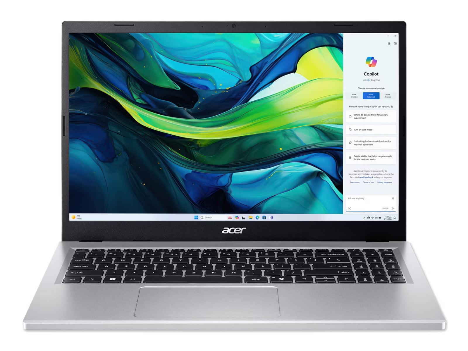 Acer - Aspire Go 15 AG15-71P-546C 15.6" - Intel Core i5-13420H chip - 16GB Memory - 1TB SSD - Silver