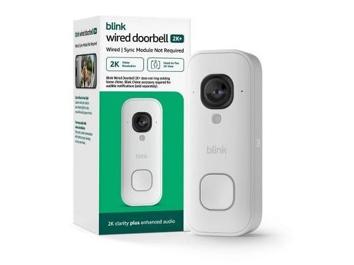 Blink - Wired Doorbell 2K+ White Video Doorbells
