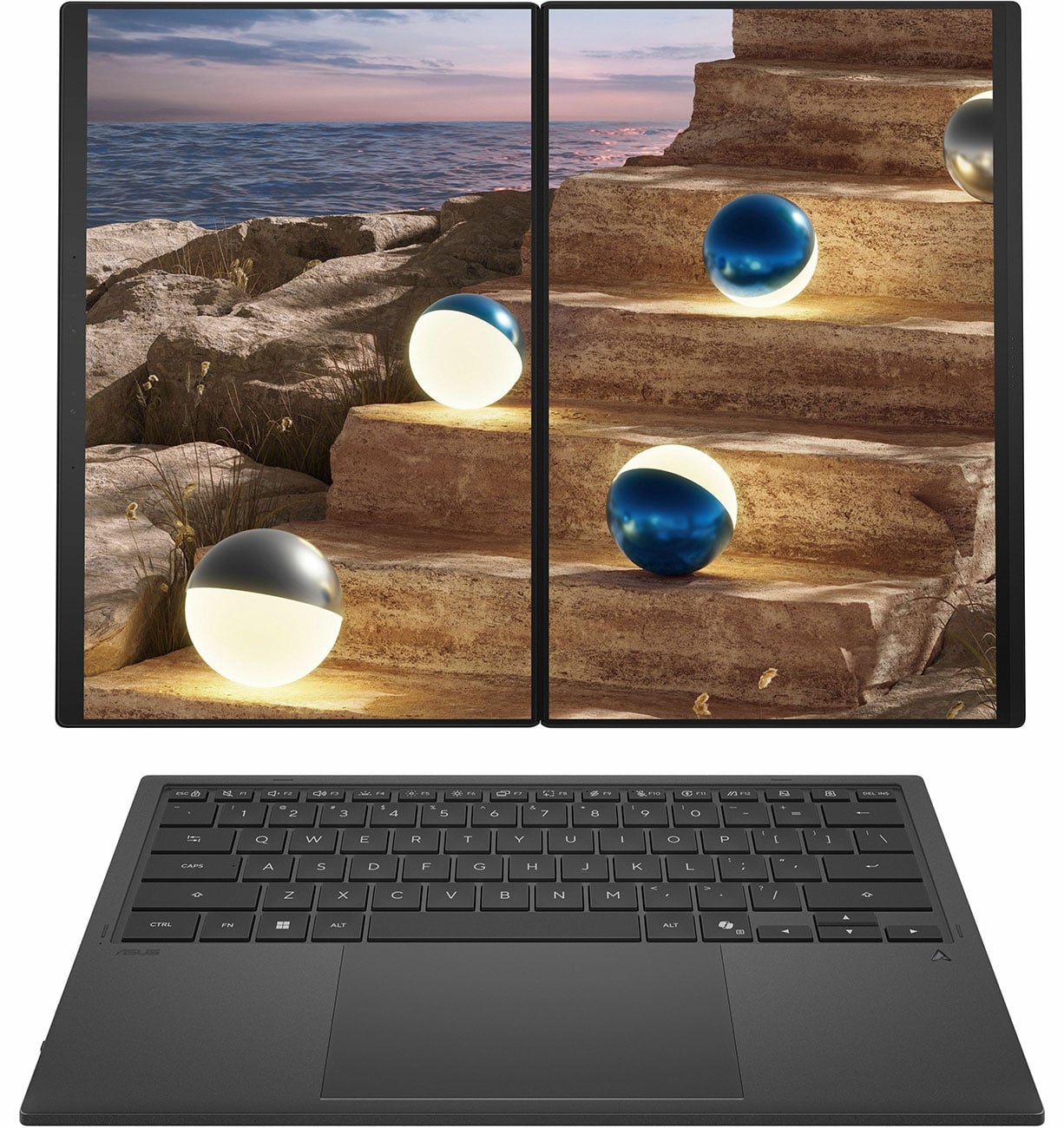 ASUS - Zenbook DUO OLED 14" - Intel Ultra 9 386H chip - 32GB Memory - 1TB SSD - Moher Gray
