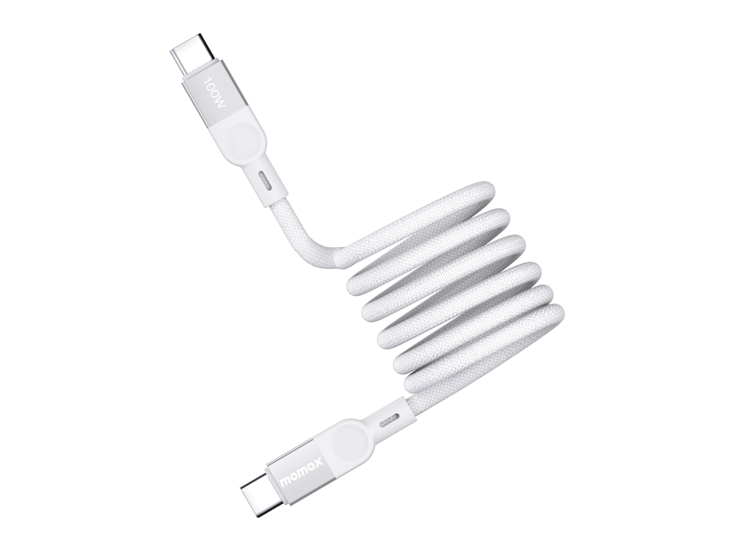 MOMAX - Mag.Link Magnetic USB-C to USB-C Cable 100W Up to 2m White USB-C Cables