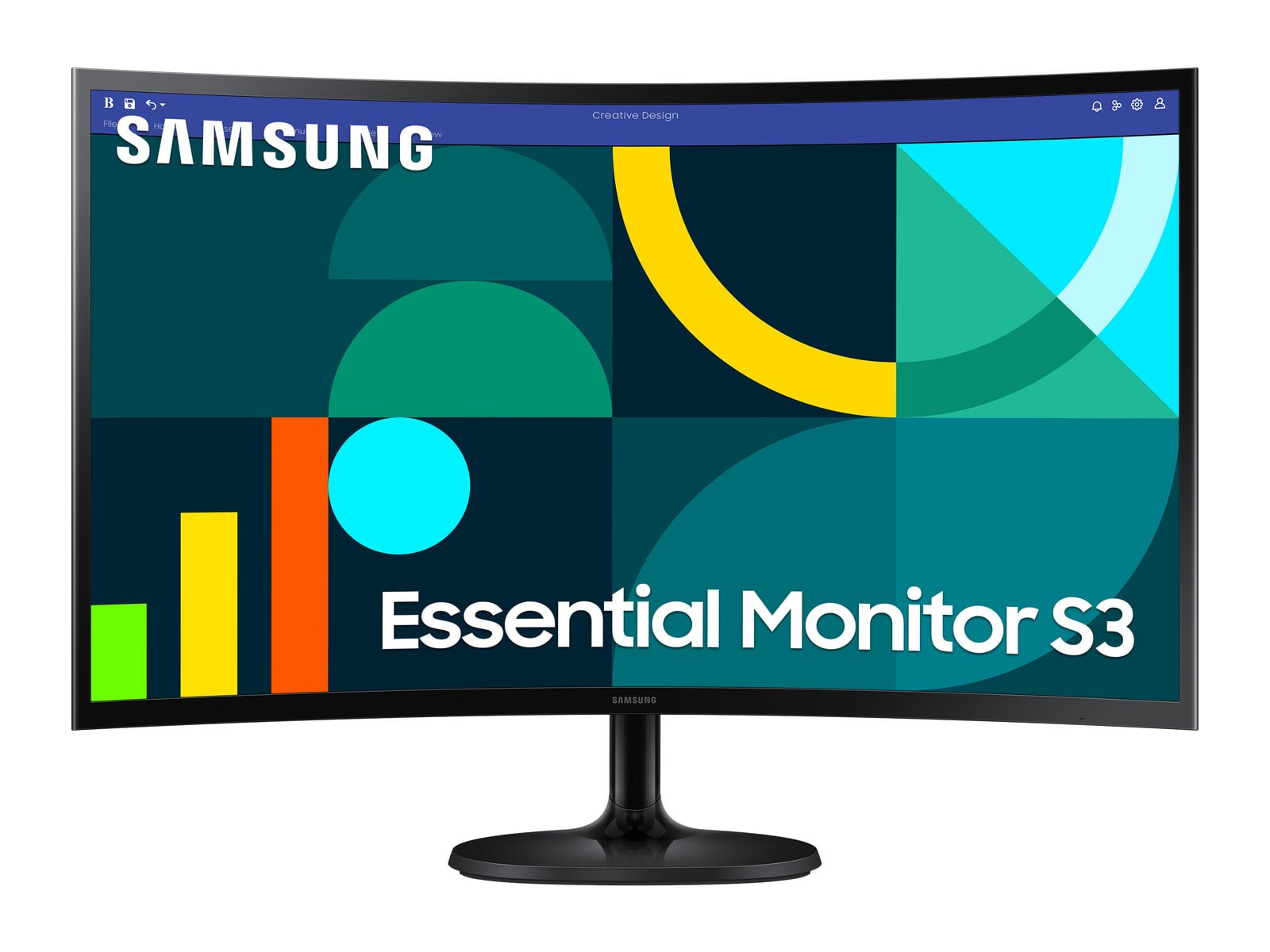Samsung - 27" Essential Monitor S3 S36GD Full HD 100Hz Professional Monitors - Black
