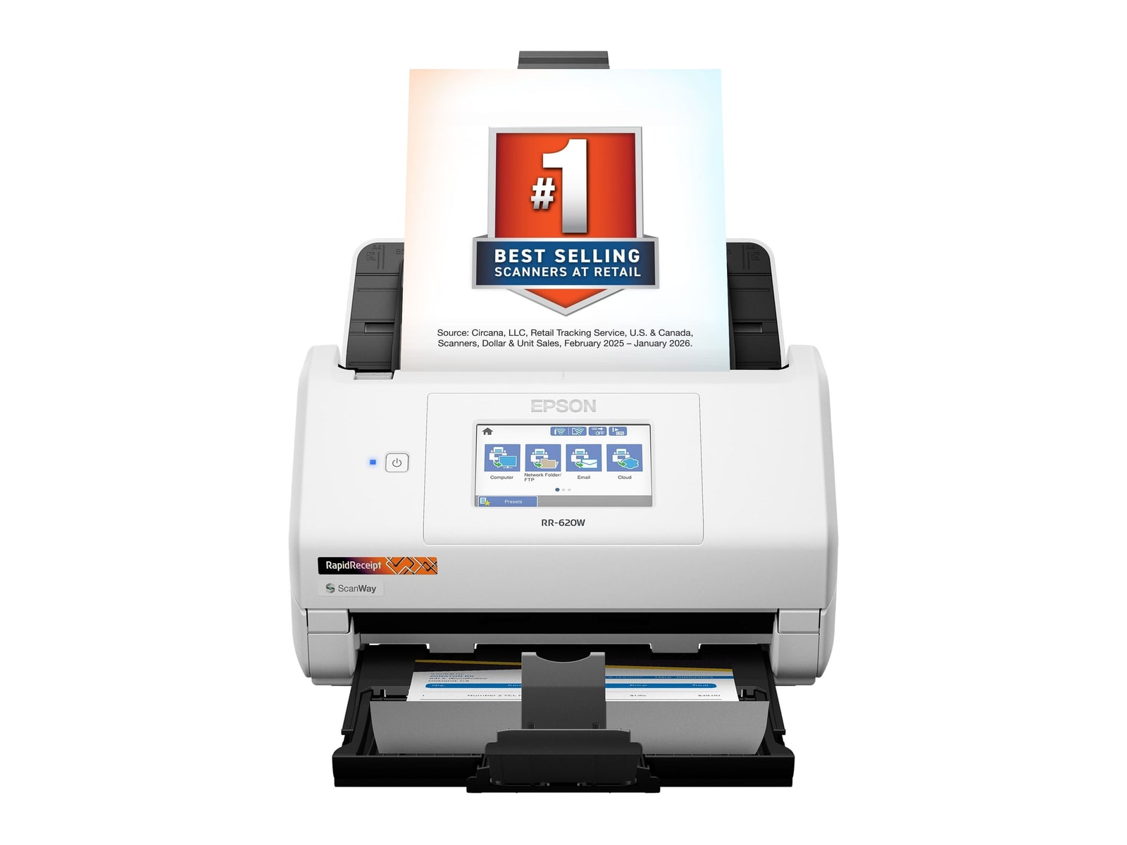 Epson - RapidReceipt RR-620W Scanners - White