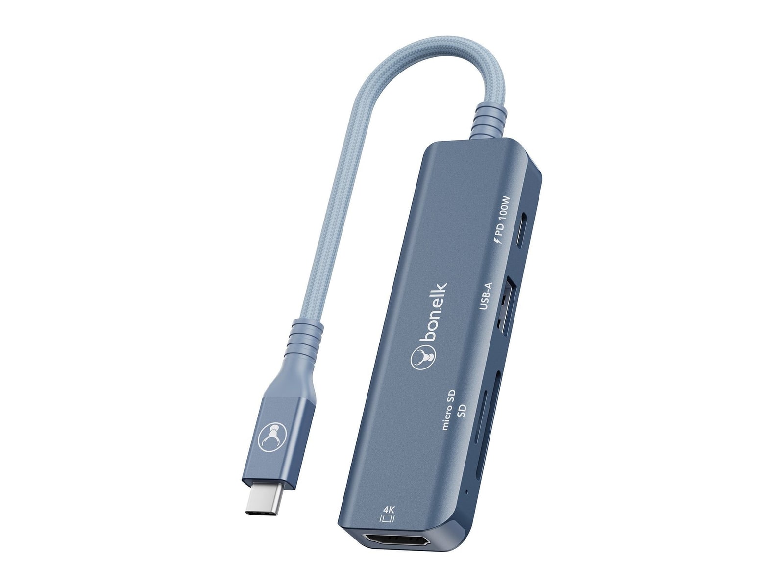 Bonelk - Long-Life USB-C 5-in-1 Multiport USB Hubs - Indigo