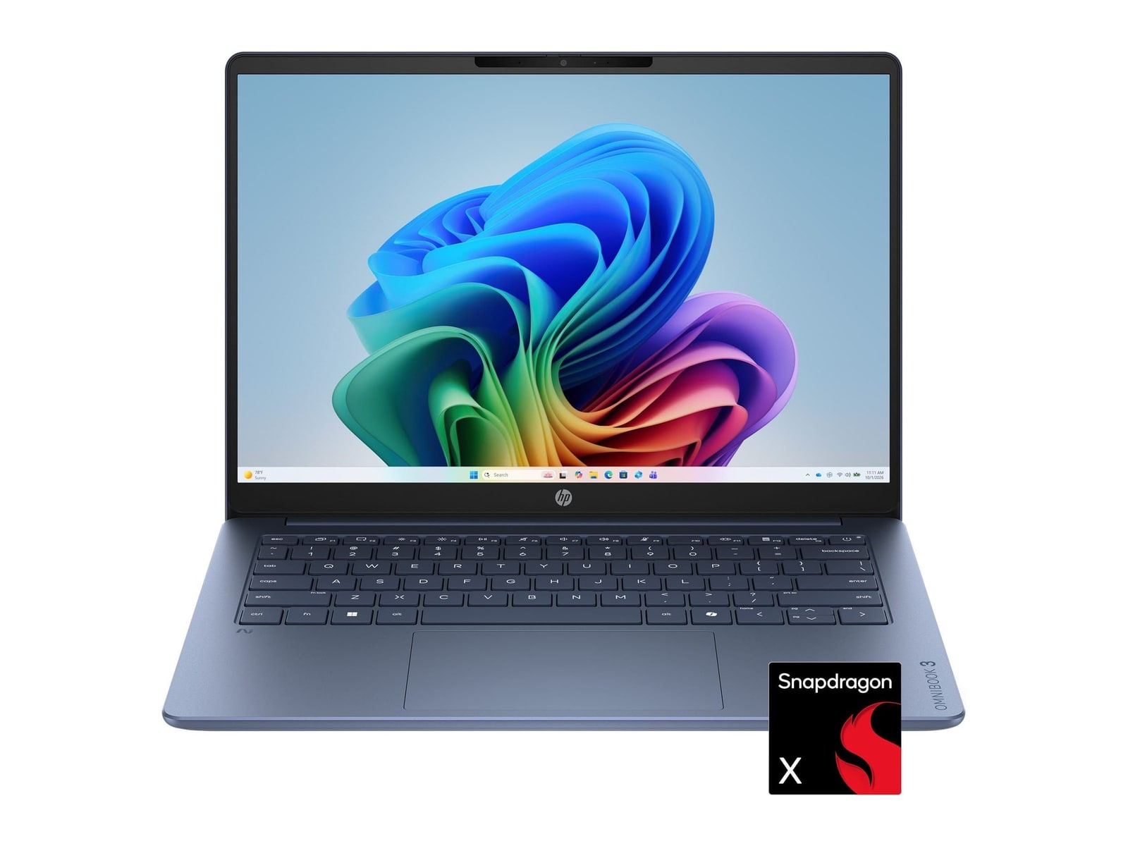 HP - OmniBook 3 14-HZ0015DX 14" - Snapdragon X X1-26-100 chip - 16GB Memory - 512GB SSD - Starlit Blue