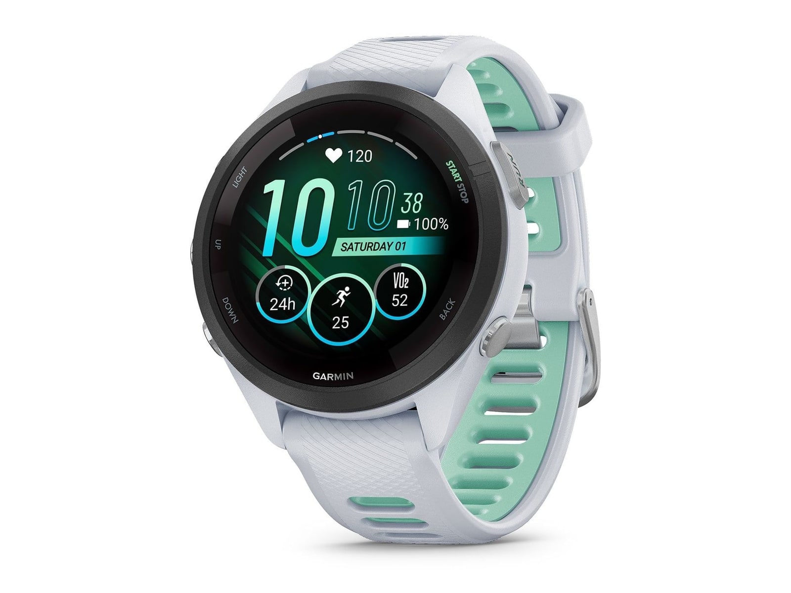 Garmin - Forerunner 265S Whitestone/Neo Tropic Silicone Band Smart Watches - White