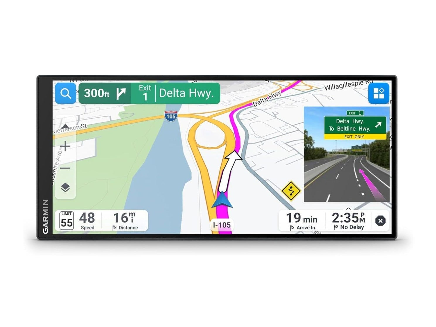 Garmin - Drive 8.8 Inch Ultrawide HD GPS Navigator for Cars GPS Navigation