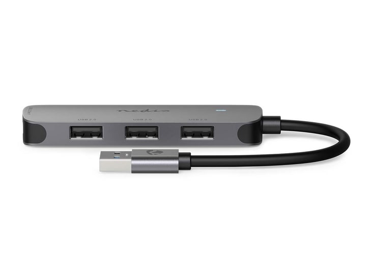 Nedis - 4-Port USB-A Hub USB Hubs - Gray