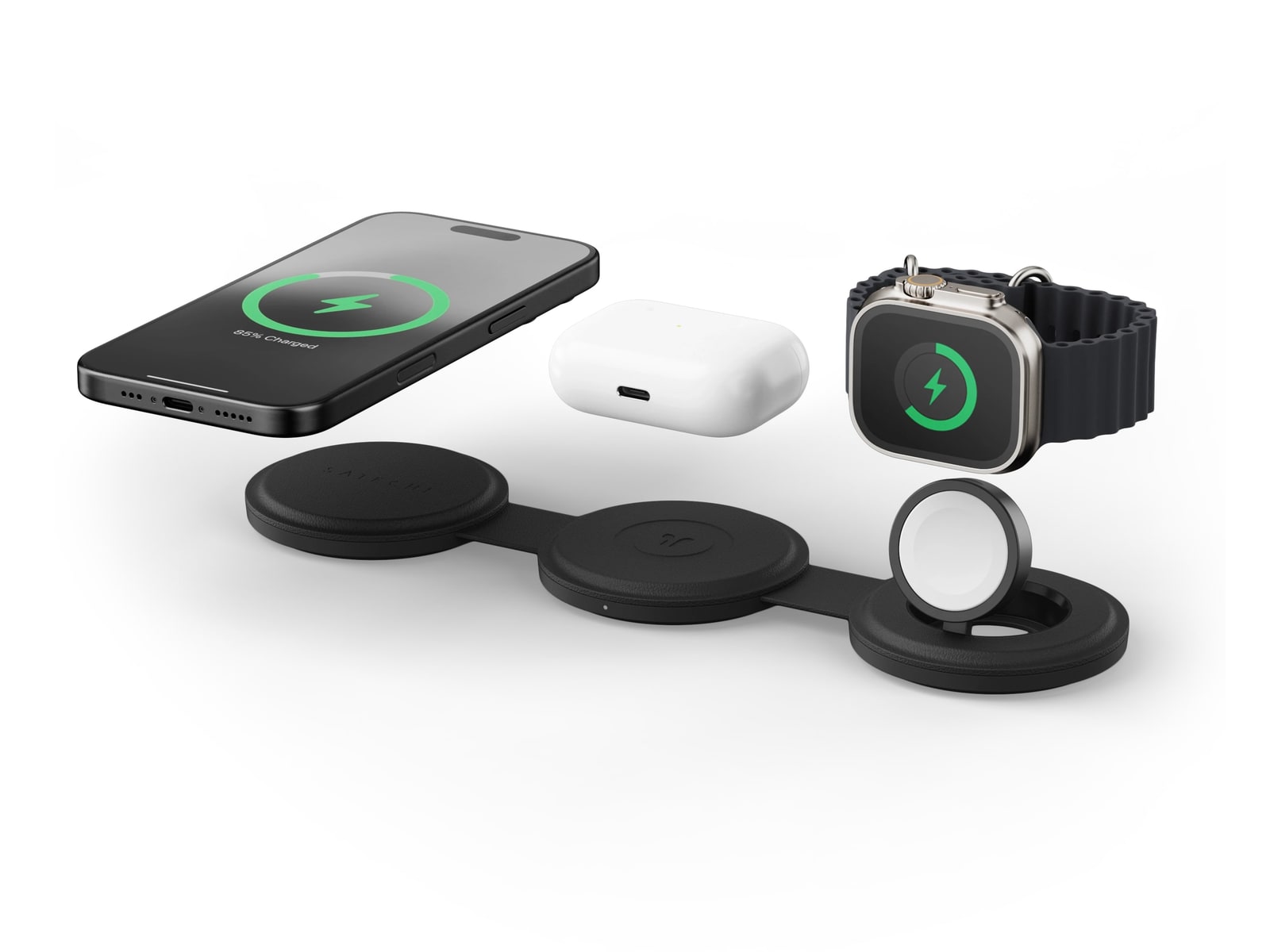 Satechi - OntheGo 3-in-1 Charger Black Wireless Chargers