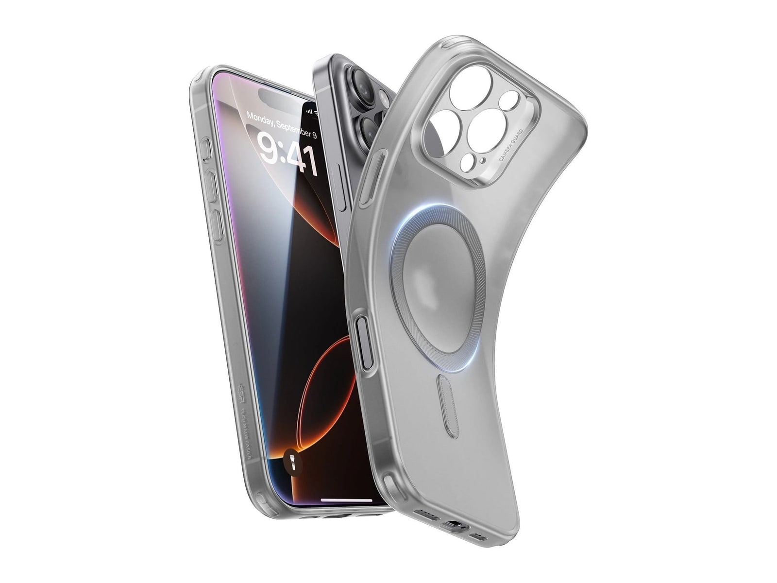 ESR - Zero Clear Case (HaloLock) - iPhone 16 Pro - Frosted Grey