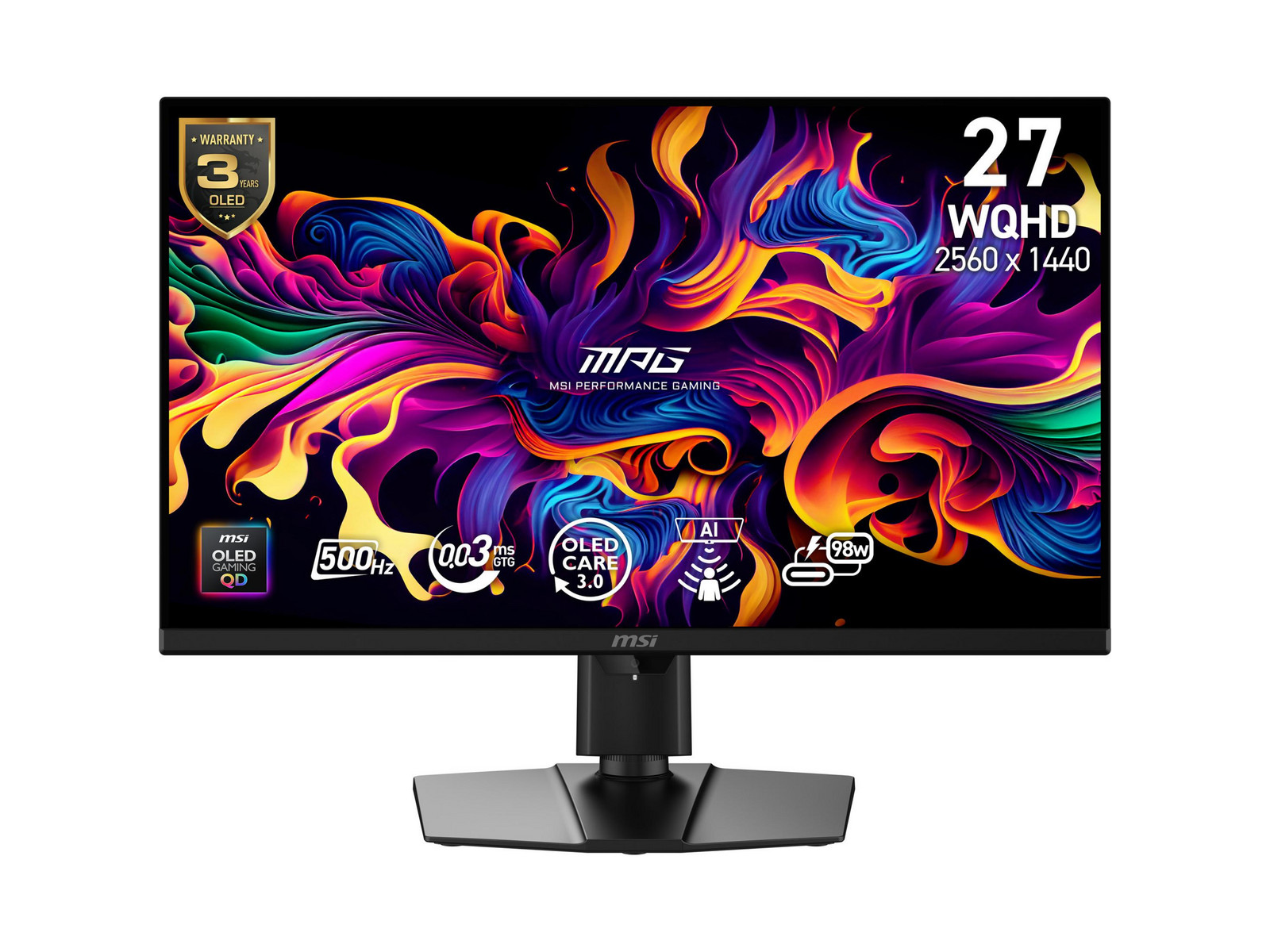MSI - 26.5" MPG 271QRDE QD-OLED X50 WQHD 500Hz OLED Monitors