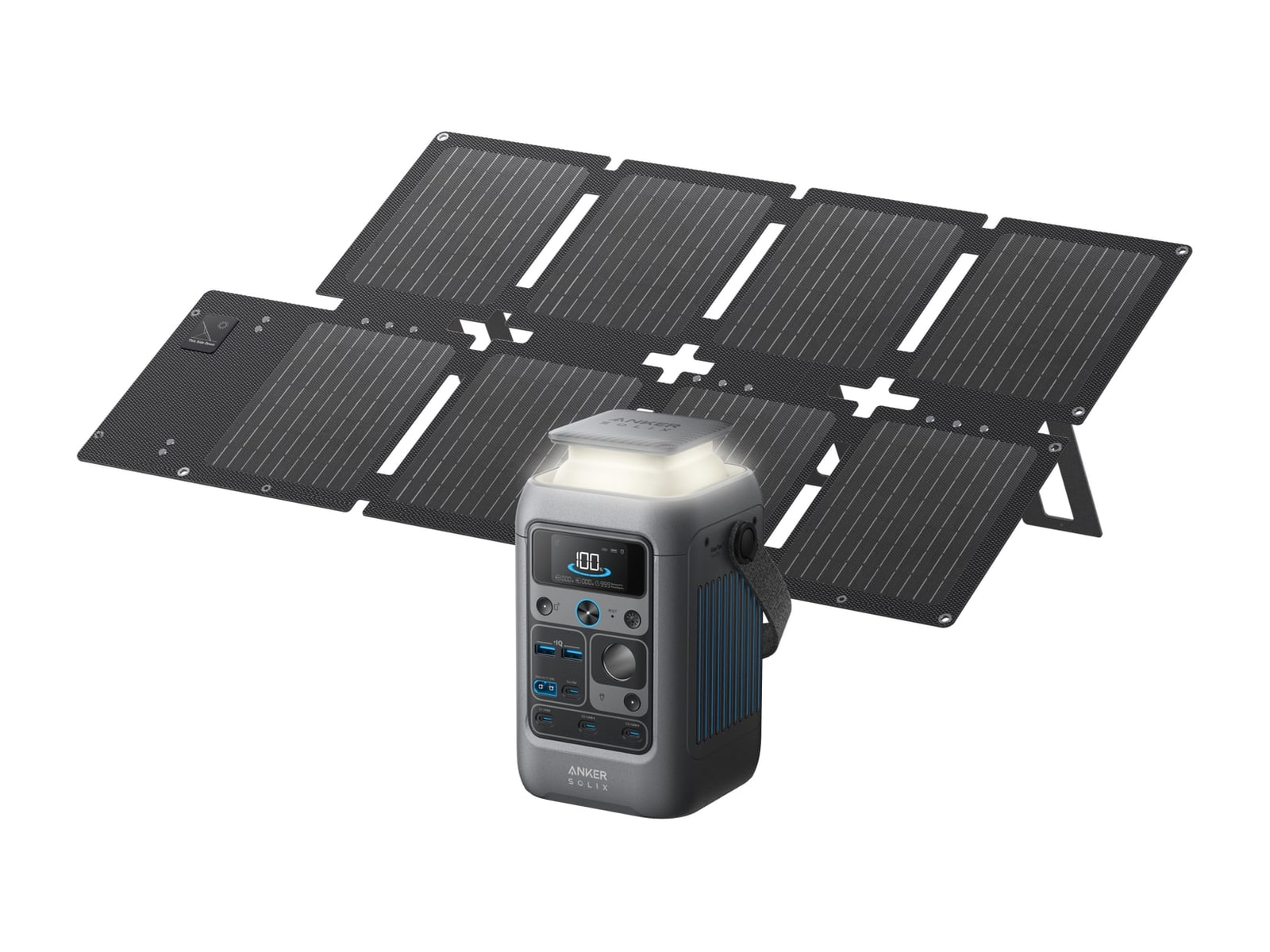Anker - SOLIX C300 DC with 60W Solar Panel 288Wh Portable Power Stations