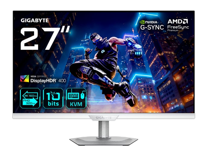 Gigabyte - 27" M27UP ICE 4K UHD 160Hz Gaming Monitors - White