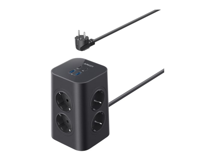 Anker - USB Power Strip (12-in-1, 20W) Black Wall Chargers