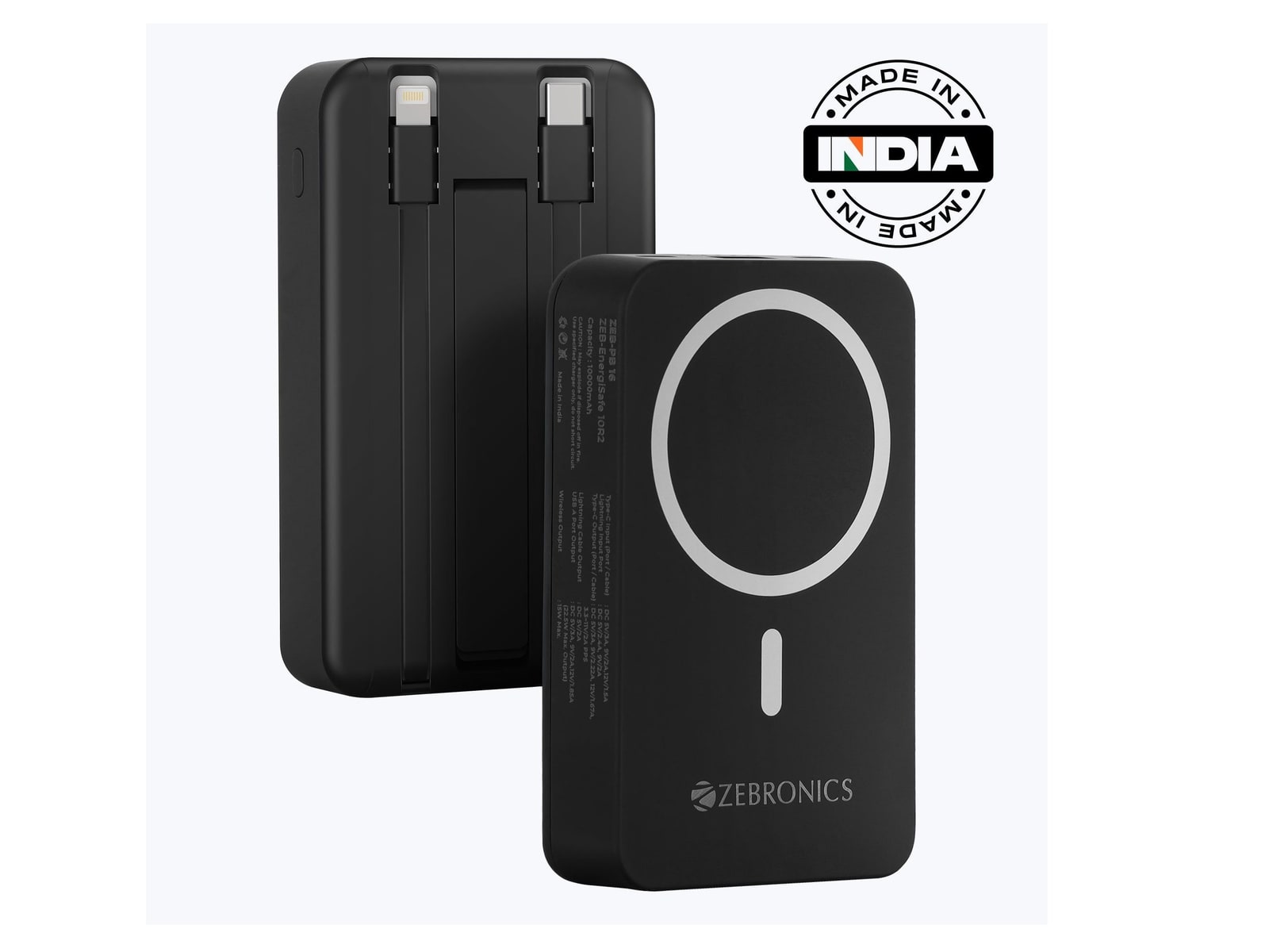 Zebronics - Zeb EnergiSafe 10R2 Black Power Banks