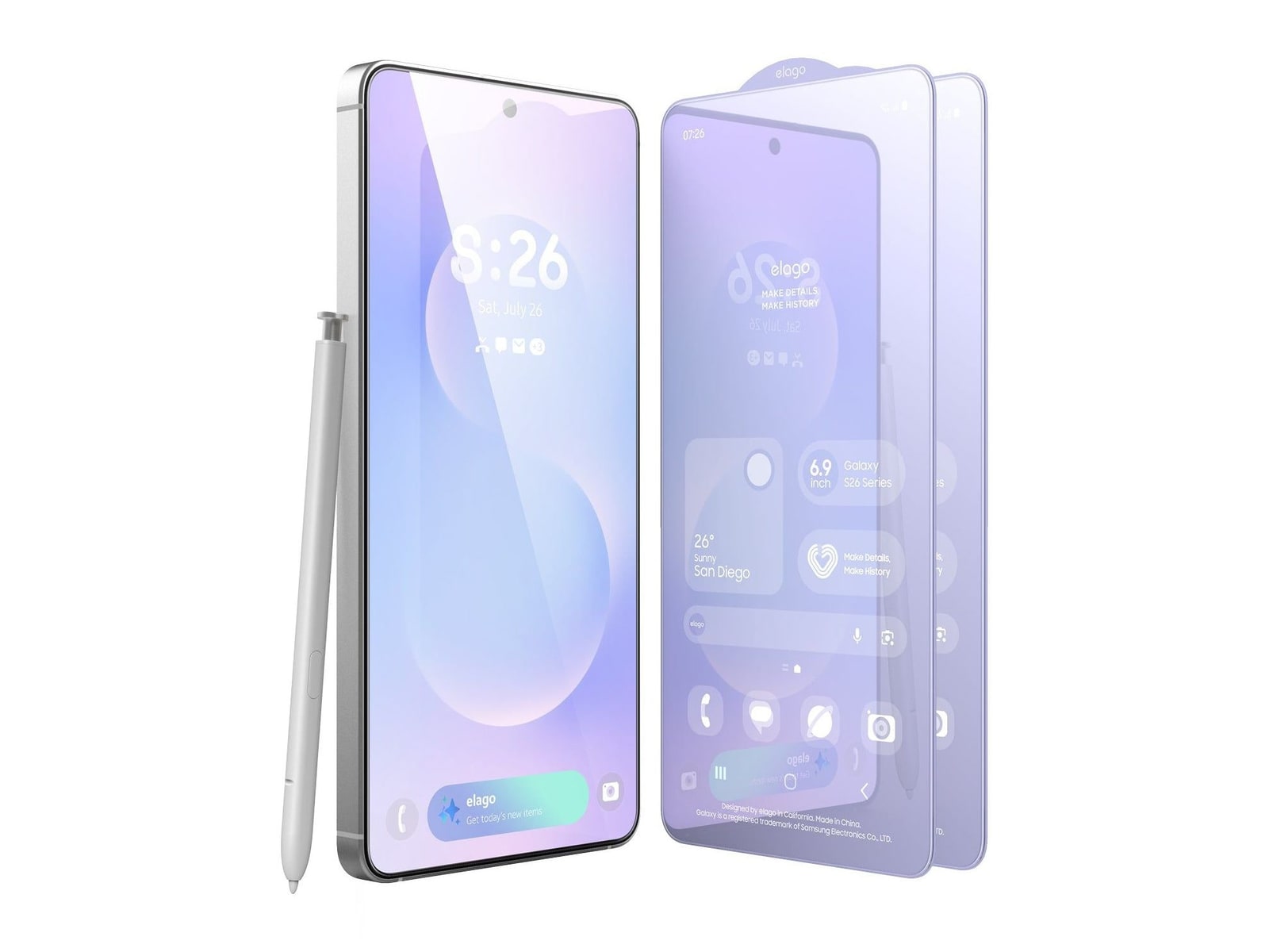 elago - Tempered Glass + Screen Protector (2 Pcs) - Galaxy S26 Ultra