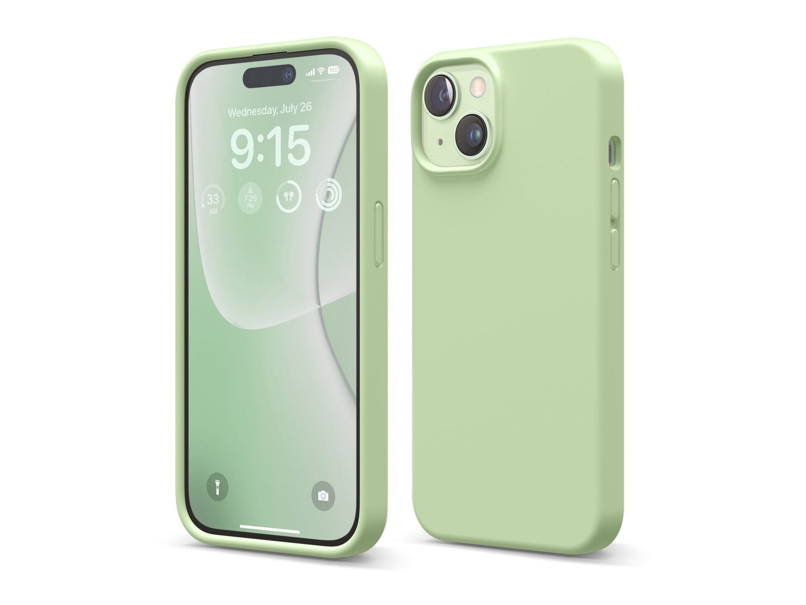 elago - Premium Silicone Case - iPhone 15 - Pastel Green