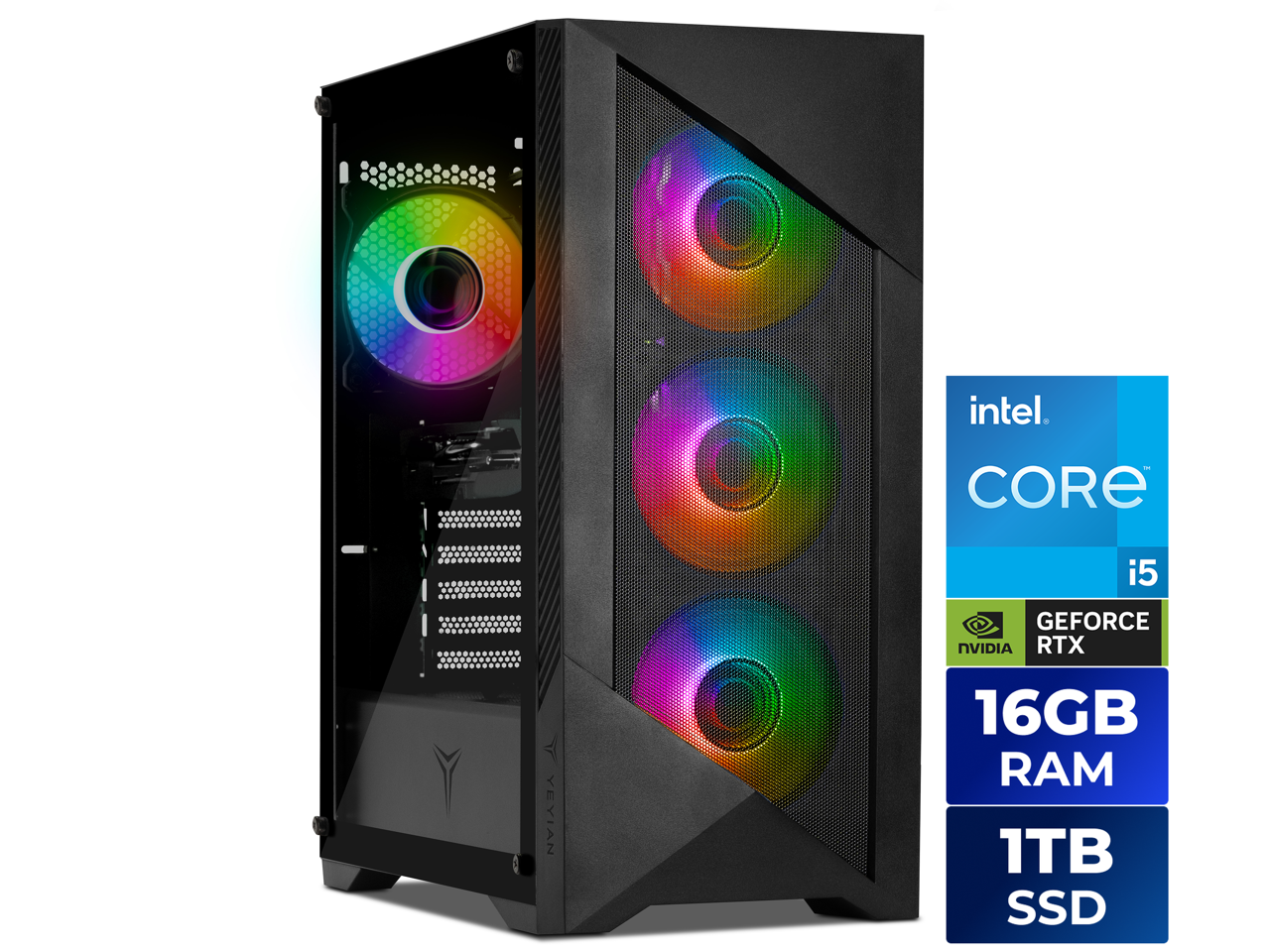 YEYIAN - Edge 44F0B-350P1N - Intel Core i5-14400F chip - 16GB Memory - 1TB SSD - Black