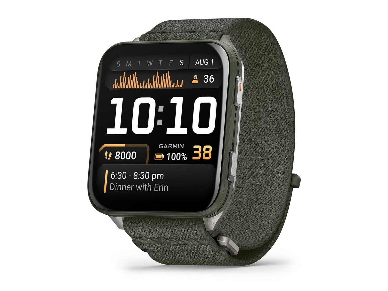 Garmin - Venu X1, Moss with Titanium Caseback and Moss ComfortFit Nylon Band Smart Watches