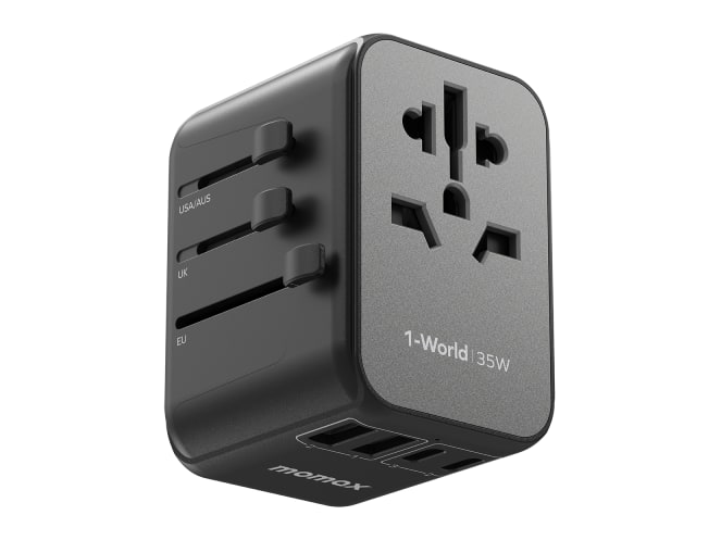 MOMAX - 1-World 5-Port Travel Charger 35W Black Wall Chargers