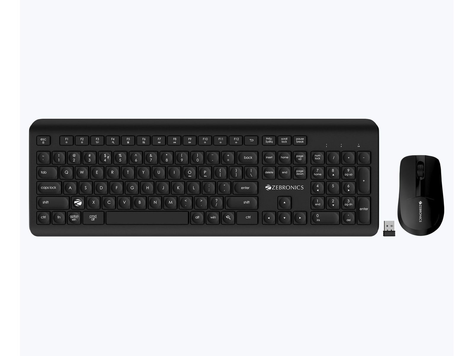 Zebronics - Zeb Companion 203 Combo Wireless Keyboards - Black