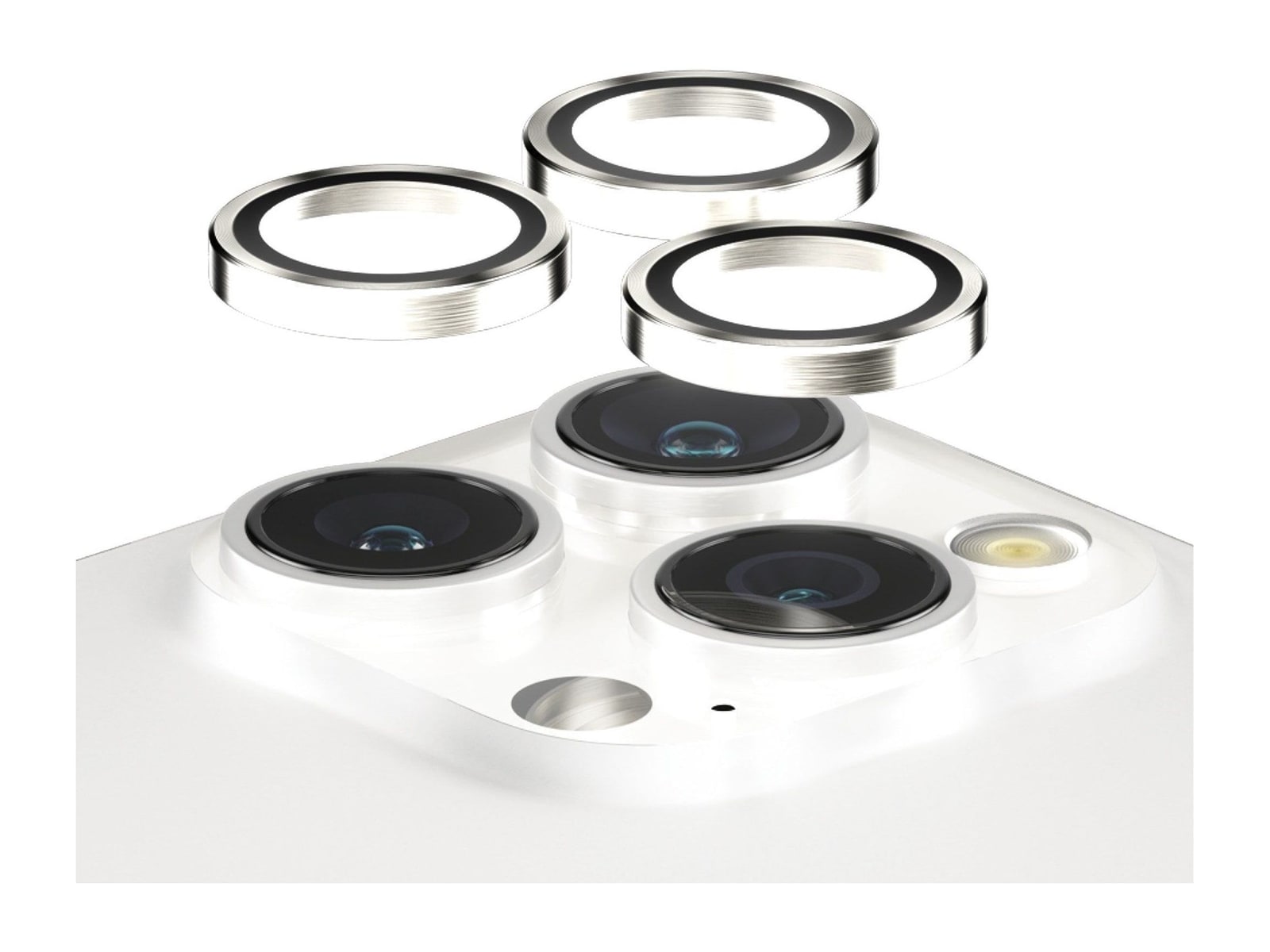 PanzerGlass - Hoops Metal Camera Lens Protector White iPhone 15 Pro