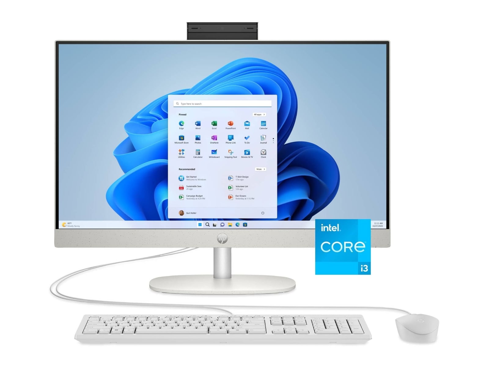 HP - 24-cr0014 23.8" - Intel Core i3 N300 chip - 8GB Memory - 512GB SSD - Shell White