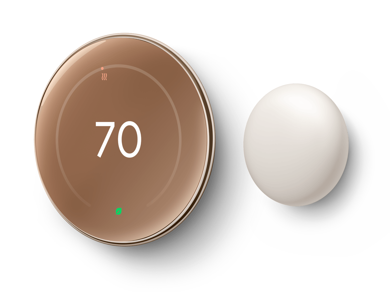 Google - Nest 4th Gen Learning Thermostat with 2nd Gen Sensor Smart Thermostats - Polished Gold