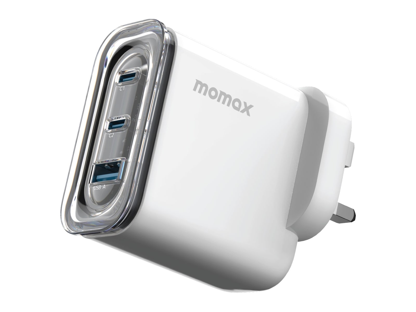MOMAX - 1-Charge Flow+ 3-Port GaN Charger 80W White Wall Chargers