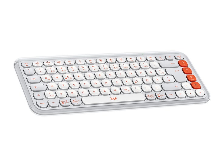 Logitech - POP Icon Keys Wireless Keyboards - Off White & Orange (UK)