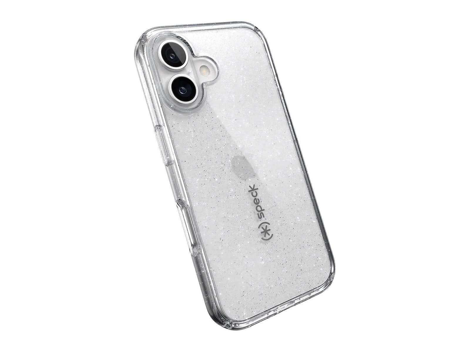 Speck - GemShell Glitter - iPhone 16 - Clear/Platinum Glitter