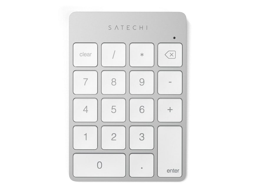 Satechi - Slim Rechargeable Keypad Bluetooth Keyboards - Silver